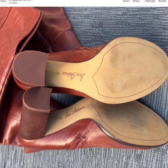 Sam Edelman Maroon Leather Boots Size 8 - Picture 7 of 7